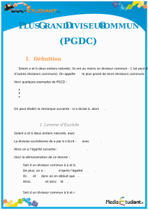 PLUS GRAND DIVISEUR COMMUN (PGDC)