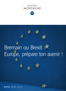 Bremain ou Brexit : Europe, prépare ton avenir