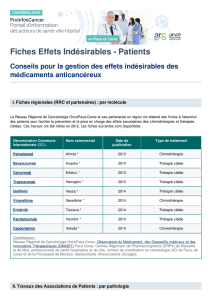Fiches Effets Indésirables - Patients | Portail ProInfosCancer
