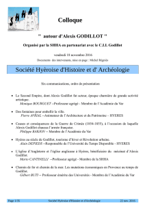 Colloque Société Hyèroise d`Histoire et d` Archéologie