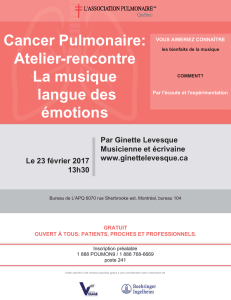 Cancer Pulmonaire: Atelier-rencontre La musique langue des