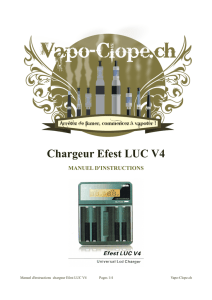 Manuel d`instructions chargeur Efest LUC V4 - Vapo