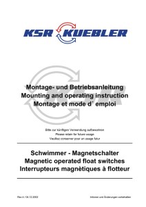 Montage- und Betriebsanleitung Mounting and operating instruction