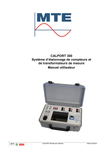 CALPORT 300 Système d`étalonnage de compteurs et de