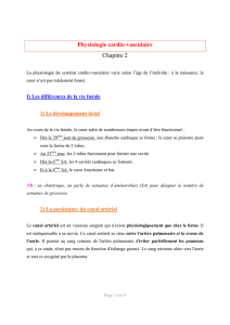 Physiologie cardio-vasculaire Chapitre 2