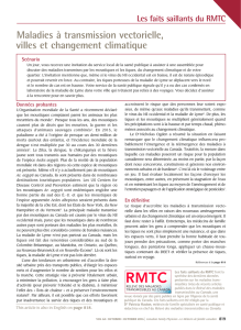 Les faits saillants du RMTC Maladies à transmission vectorielle
