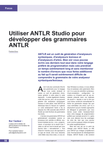 Utiliser ANTLR Studio pour développer des