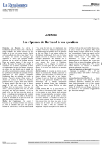 Les réponses de Bertrand à vos questions