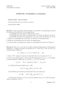 MATH 504 : Probabilités et statistiques