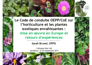 Le Code de conduite OEPP/CoE sur l`horticulture et les plantes