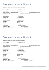 Synonymes du verbe faire n°3 Synonymes du verbe