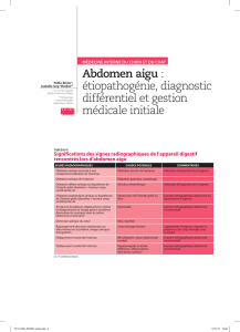 Abdomen aigu : étiopathogénie, diagnostic