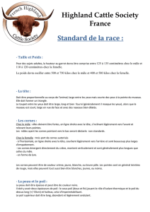Highland Cattle Society France Standard de la race