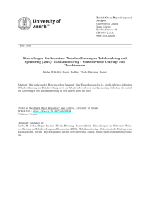 (2010). Tabakmonitoring - Schweizerische Umfrage zum