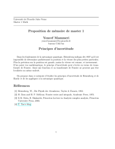 Principes d`incertitude - LAMFA - Université de Picardie Jules Verne