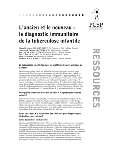 Diagnostic immunitaire de la tuberculose infantile