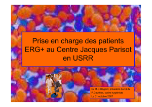 Prise en charge des patients ERG+ au Centre Jacques