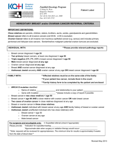 Hereditary Breast and Ovarian Referral Form 2013