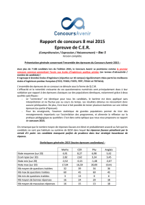 Rapport de concours 8 mai 2015 Epreuve de CER