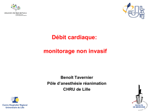 Débit cardiaque non invasif : B Tavernier (Lille)