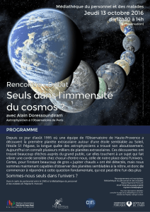 Affiche CNRS mediatheque seul dans le cosmos - HUPIFO