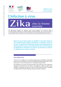 Repères pour votre pratique - L`infection à virus Zika chez la femme