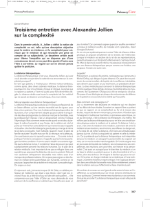 Troisème entretien avec la Alexandre Jollien sur la complexité