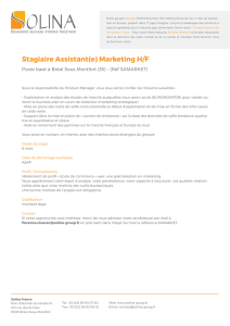 Stagiaire Assistant(e) Marketing H/F - Solina
