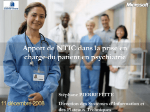Apport de NTIC dans la prise en charge du patient en psychiatrie