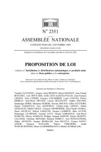 N° 2351 ASSEMBLÉE NATIONALE PROPOSITION DE LOI