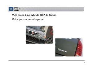 VUE Green Line hybride 2007 de Saturn Guide pour secours d