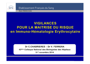 Vigilances en Immuno-hématologie