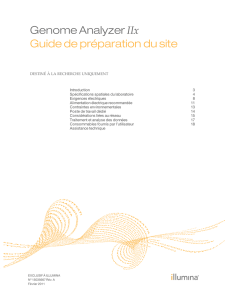 Genome Analyzer Site Preparation Guide in French (15035667)