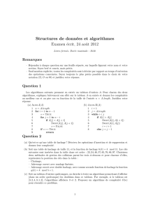 Structures de données et algorithmes Examen écrit, 24 août 2012