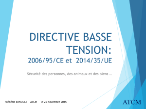 DIRECTIVE BASSE TENSION: 2006/95/CE 2104/35/CE