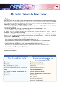 Thrombasthénie de Glanzmann