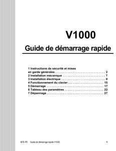 V1000 Guide demarrage rapide - Support