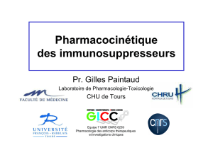 Pharmacocinétique des immunosuppresseurs