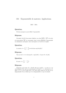 156 – Exponentielle de matrices. Applications.