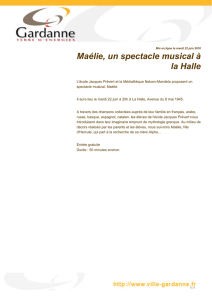 Maélie, un spectacle musical à la Halle