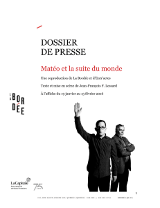 dossier de presse - Théâtre La Bordée