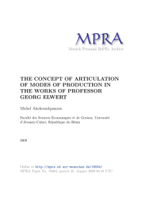 the concept of articulation of modes of production in the works of