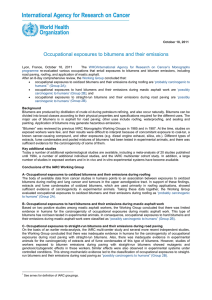 Occupational exposures to bitumens and their emissions