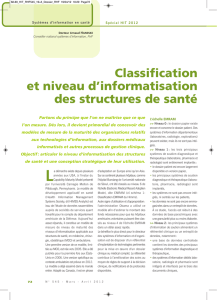 Classification et niveau d`informatisation des structures de santé