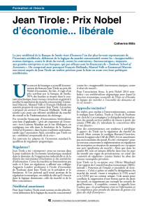 Jean Tirole : Prix Nobel d`économie... libérale