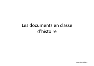 Les documents en classe d`histoire