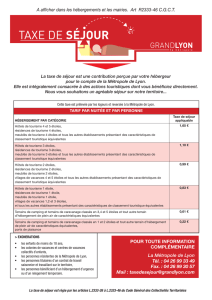 Taxe de séjour du Grand Lyon : affiche