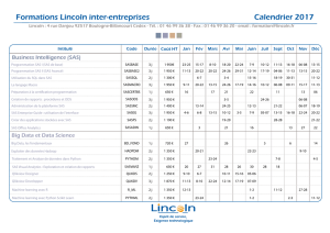 Formations Lincoln inter-entreprises Calendrier 2017