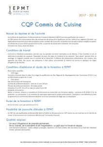 CQP Commis de Cuisine