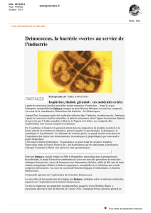Deinococcus, la bactérie «verte» au service de l`industrie